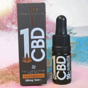 1CBD Bronze Edition 10% Pure Hemp 500mg CBD Oil in a 10ml bottle