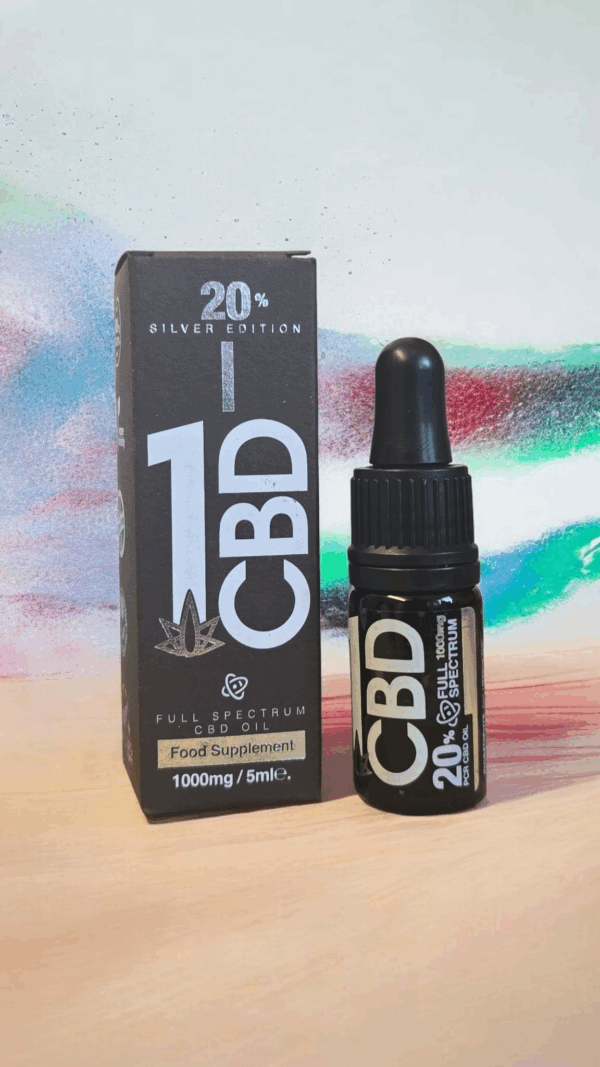 1CBD Sliver Edition 20% Pure Hemp 1000mg CBD Oil 5ml - Image 2