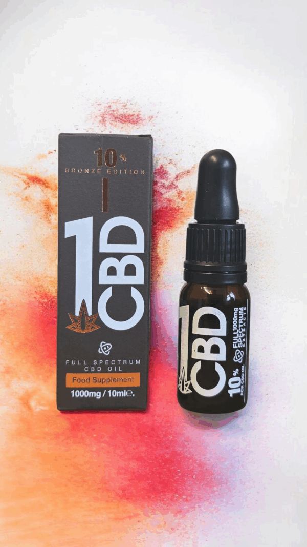 1CBD 10% Pure Hemp 1000mg CBD Oil Bronze Edition 10ml